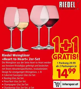 Interspar Riedel Weingläser >>Heart to Heart« 2er-Set Angebot
