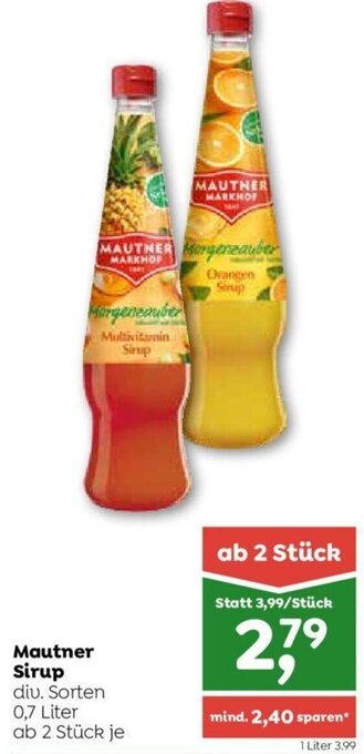 ADEG Mautner Sirup div. Sorten 0,7 Liter Angebot