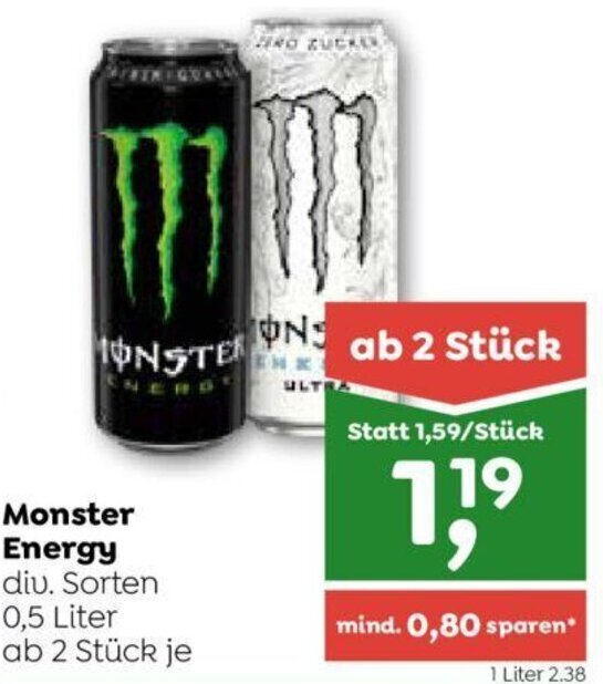 ADEG Monster Energy div. Sorten 0,5 Liter Angebot