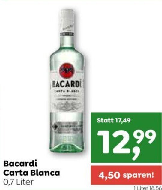ADEG Bacardi Carta Blanca 0,7 Liter Angebot