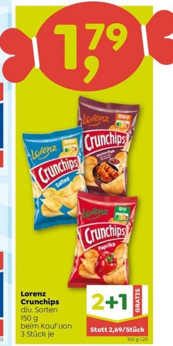 ADEG Lorenz Crunchips div. Sorten 150 g Angebot