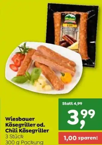 ADEG Wiesbauer Käsegriller od. Chili Käsegriller 3 Stück 300 g Packung Angebot