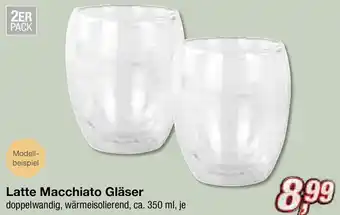KiK Latte Macchiato Gläser doppelwandig, wärmeisolierend, ca. 350 ml, je Angebot