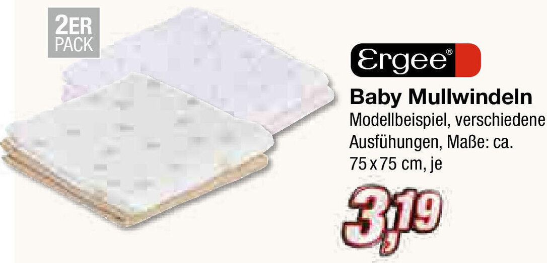 KiK Baby Mullwindeln Modellbeispiel, verschiedene Ausfühungen, Maße: ca. 75 x 75 cm, je Angebot