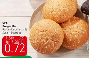 Eurospar SPAR Burger Bun Burger-Laibchen mit Sesam bestreut Angebot