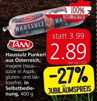 Eurospar Haussulz Punkerl aus Österreich, magere Haus-sulze in Aspik, gluten- und lak-tosefrei, in Selbstbedie-nung, 400 g Angebot