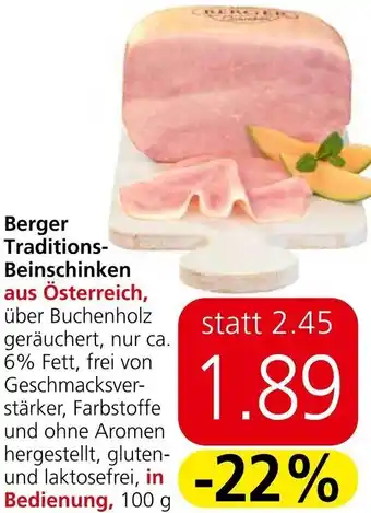 Eurospar Berger Traditions-Beinschinken 100 g Angebot