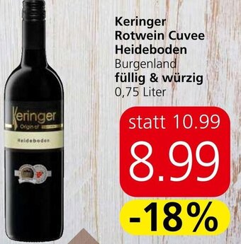 Eurospar Keringer Rotwein Cuvee Heideboden Burgenland füllig & würzig 0,75 Liter Angebot