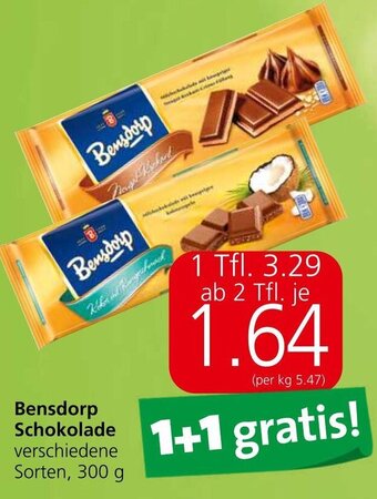 Eurospar Bensdorp Schokolade verschiedene Sorten, 300 g Angebot