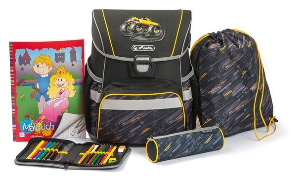 Libro Herlitz schultaschen-set loop monster truck 5-teilig schwarz Angebot