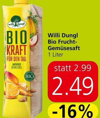 Eurospar Willi Dungl Bio Frucht-Gemüsesaft 1 Liter Angebot