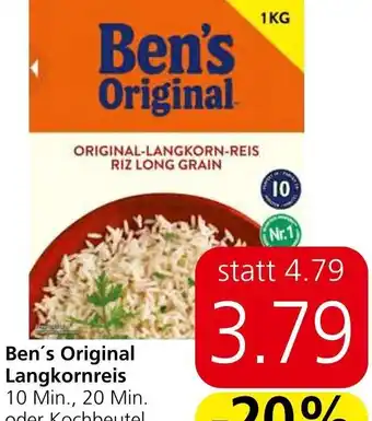 Eurospar Ben's Original Langkornreis 10 Min., 20 Min. oder Kochbeutel 10 Min., 1 kg Angebot