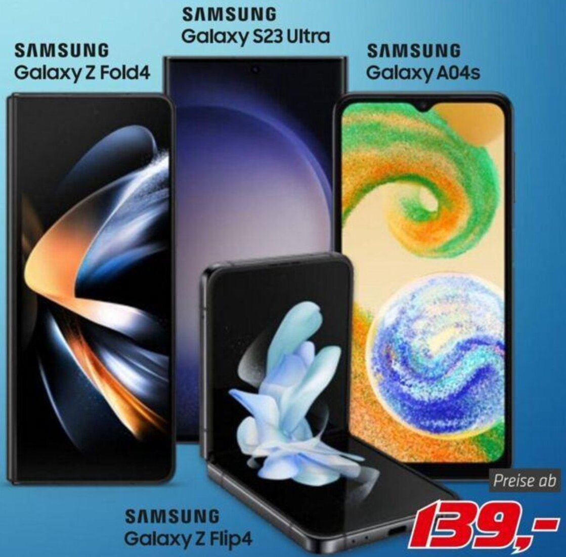 Hartlauer SAMSUNG Galaxy Z Fold4, SAMSUNG Galaxy S23 Ultra, SAMSUNG Galaxy A04s Angebot
