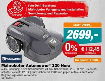 Let's Do It Baumarkt Husqvarna Mähroboter Automower® 320 Nera Angebot