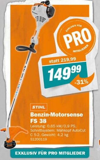 Let's Do It Baumarkt STIHL Benzin-Motorsense FS 38 Angebot