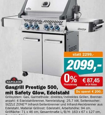 Let's Do It Baumarkt NAPOLEON Gasgrill Prestige 500, mit Safety Glow, Edelstahl Angebot