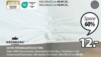 JYSK KRONBORG SATIN-SPANNLEINTUCH TINE S 90x200x35 cm Angebot