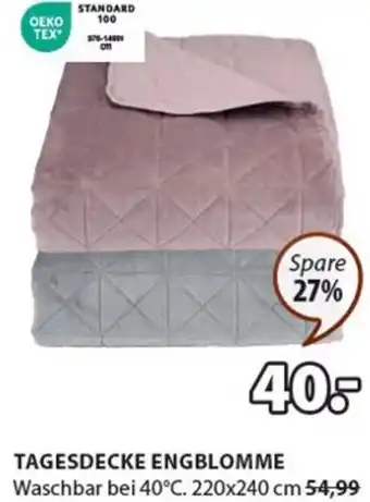 JYSK TAGESDECKE ENGBLOMME Waschbar bei 40°C. 220x240 cm Angebot