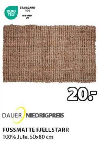 JYSK FUSSMATTE FJELLSTARR 100% Jute. 50x80 cm Angebot
