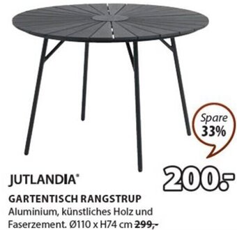 JYSK GARTENTISCH RANGSTRUP Aluminium, künstliches Holz und Faserzement. Ø110 x H74 cm Angebot