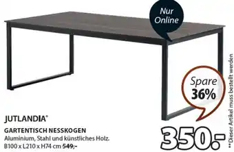 JYSK GARTENTISCH NESSKOGEN Aluminium, Stahl und künstliches Holz. B100 x L210 x H74 cm Angebot