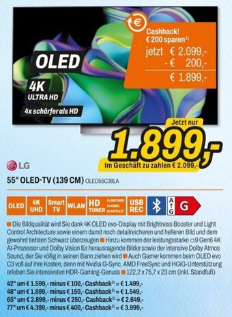 Expert LG 55" OLED-TV (139 CM) OLED55C38LA Angebot