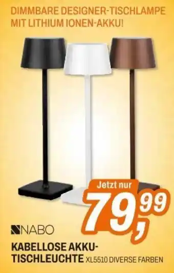 Expert NABO KABELLOSE AKKU-TISCHLEUCHTE XL5510 DIVERSE FARBEN Angebot