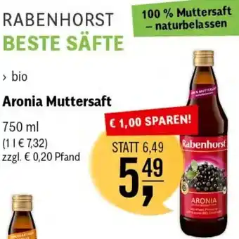 Martin Reformstark RABENHORST BESTE SÄFTE Aronia Muttersaft 750 ml Angebot