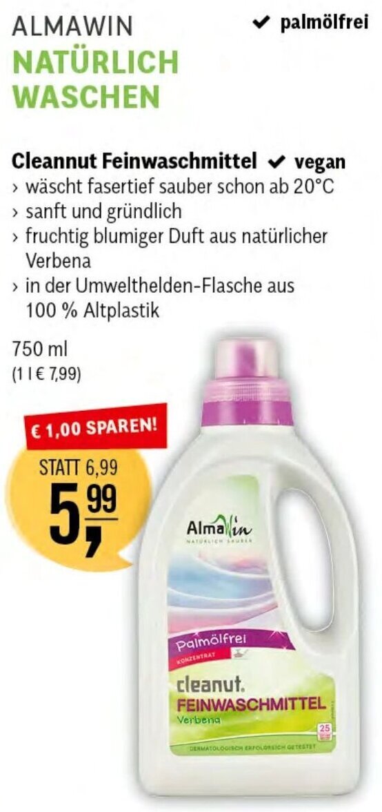 Martin Reformstark ALMAWIN NATÜRLICH WASCHEN Cleannut Feinwaschmittel Angebot