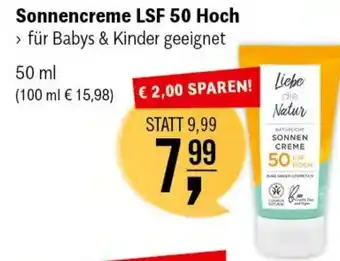 Martin Reformstark Liebe die Natur Sonnencreme LSF 50 Hoch 50 ml Angebot