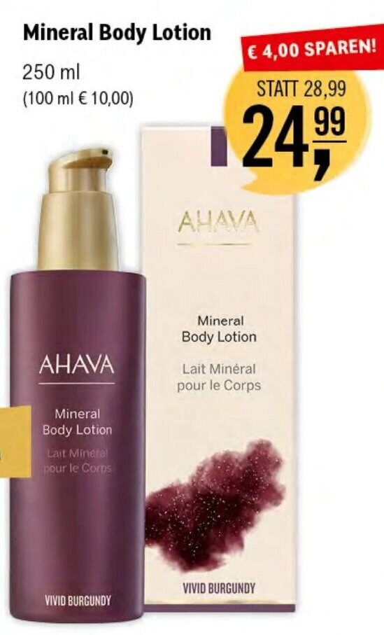 Martin Reformstark AHAVA Mineral Body Lotion 250 ml Angebot
