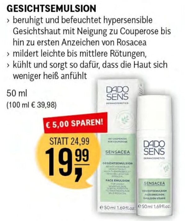 Martin Reformstark DADO SENS SENSACEA GESICHTSEMULSION 50 ml Angebot