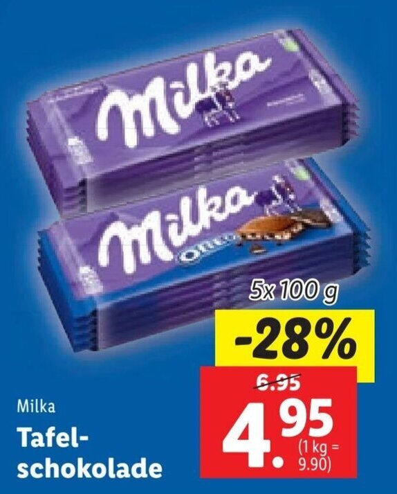 Lidl Milka Tafel-schokolade 5x 100 g Angebot