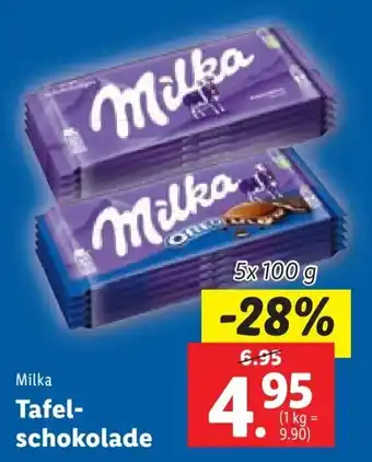 Lidl Milka Tafel-schokolade 5x 100 g Angebot