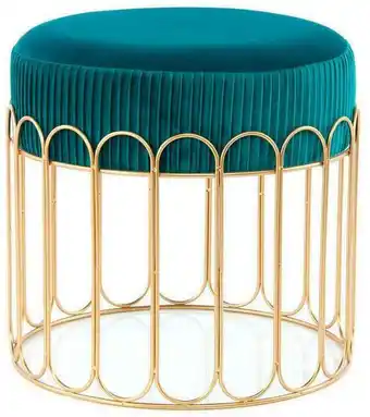 Möbelix Hocker samt/eisen goldfarben/ petrol h: 39 cm Angebot