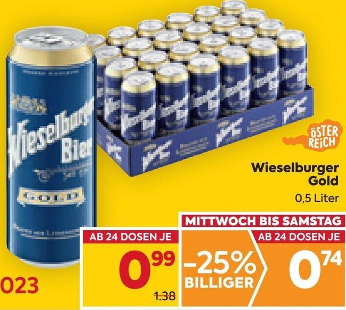 Billa Wieselburger Gold 0,5 Liter Angebot