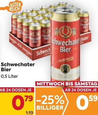 Billa Schwechater Bier 0,5 Liter Angebot