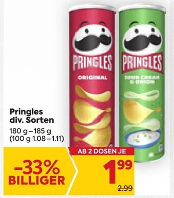 Billa Pringles div. Sorten 180 g- 185 g Angebot
