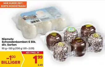 Billa Niemetz Schwedenbomben 6 Stk. div. Sorten 95 g- 120 g Angebot
