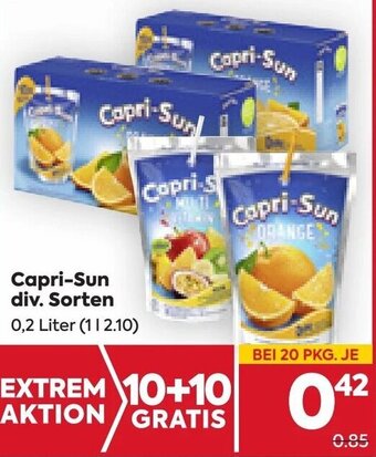 Billa Capri-Sun div. Sorten 0,2 Liter Angebot