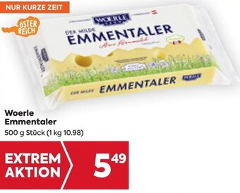 Billa Woerle Emmentaler 500 g Stück Angebot
