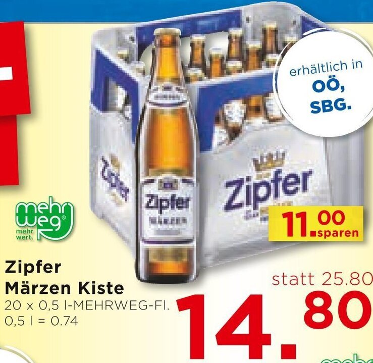 Unimarkt Zipfer Märzen Kiste 20 x 0,5 I-MEHRWEG-FI. Angebot