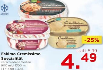 Unimarkt Eskimo Cremissimo Spezialität 900 ml/ 1300 ml Angebot