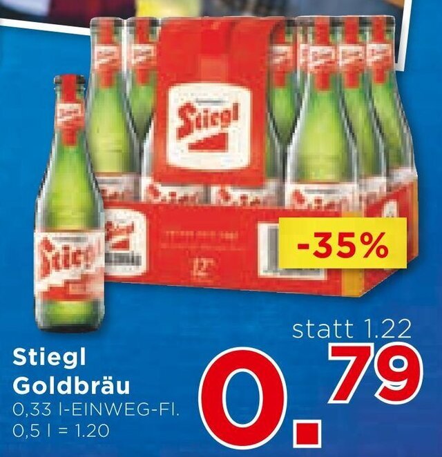 Unimarkt Stiegl Goldbräu 0,33 1-EINWEG-FI. Angebot
