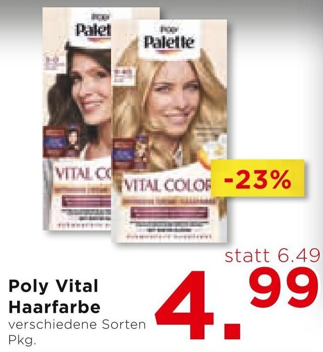 Unimarkt Poly Vital Haarfarbe verschiedene Sorten Pkg. Angebot