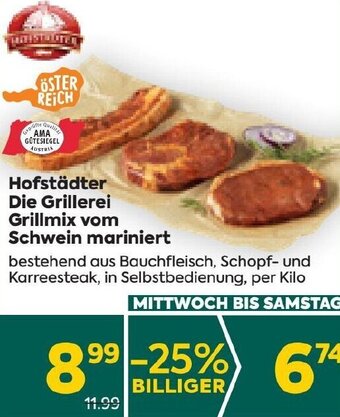 Billa Hofstädter Die Grillerei Grillmix vom Schwein mariniert per kilo Angebot