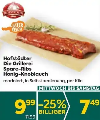 Billa Hofstädter Die Grillerei Spare-Ribs Honig-Knoblauch mariniert, in Selbstbedienung, per Kilo Angebot