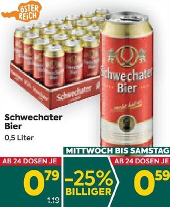 Billa Schwechater Bier 0,5 Liter Angebot