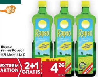 Billa Rapso reines Rapsöl 0,75 Liter Angebot