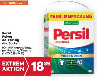 Billa Persil Pulver od. Flüssig div. Sorten 90-100 Waschgänge, per Packung/Flasche Angebot